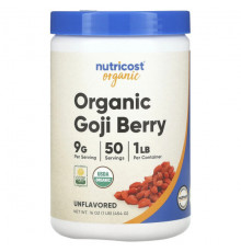 Суперфуды Nutricost, органические ягоды годжи, без добавок, 454 г (1 фунт)