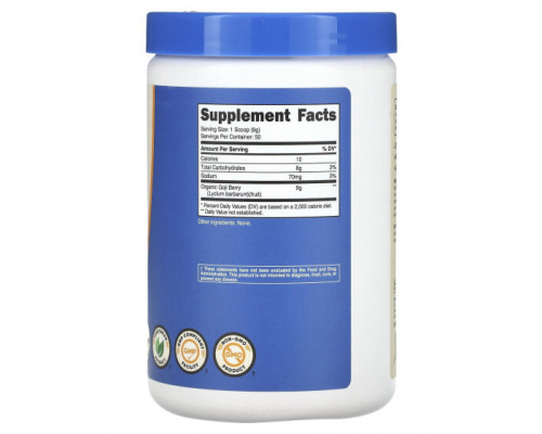 Суперфуды Nutricost, органические ягоды годжи, без добавок, 454 г (1 фунт) Суперфуды Nutricost, органические ягоды годжи, без добавок, 454 г (1 фунт)