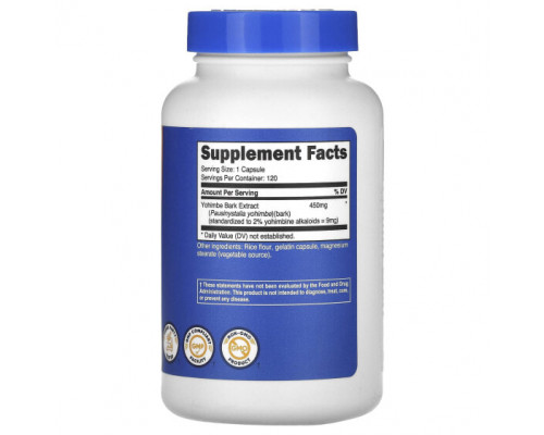 Мужское здоровье Yohimbe Bark Extract, 9 mg, 120 Capsules Мужское здоровье Yohimbe Bark Extract, 9 mg, 120 Capsules