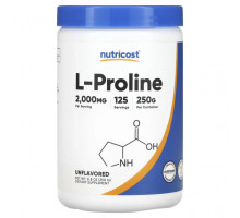 Аминокислоты Nutricost, L-пролин, без добавок, 250 г (8,8 унции)