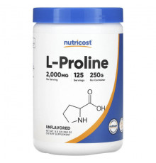 Аминокислоты Nutricost, L-пролин, без добавок, 250 г (8,8 унции)