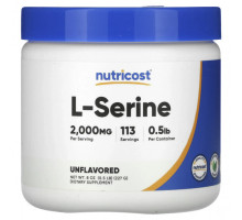 Аминокислоты Nutricost, L-серин в порошке, без добавок, 227 г (8 унций)