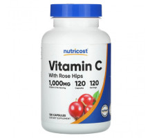 Витамин C Nutricost, витамин C с шиповником, 120 капсул