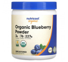 Фрукты и ягоды Nutricost, Органический порошок из голубики, без добавок, 227 г (8 унций)