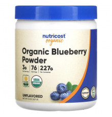 Фрукты и ягоды Nutricost, Органический порошок из голубики, без добавок, 227 г (8 унций)