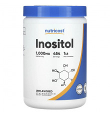 Витамины группы B Nutricost, Инозитол, без добавок, 1000 мг, 454 г (16 унций)
