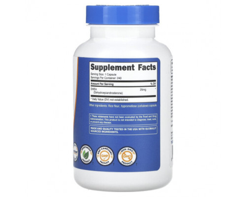 Мужское здоровье Nutricost, ДГЭА, 25 мг, 240 капсул Мужское здоровье Nutricost, ДГЭА, 25 мг, 240 капсул