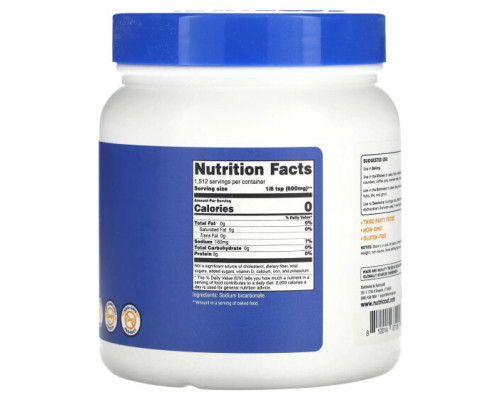Минералы и микроэлементы Nutricost, бикарбонат натрия в порошке, без добавок, 907 г (2 фунта) Минералы и микроэлементы Nutricost, бикарбонат натрия в порошке, без добавок, 907 г (2 фунта)