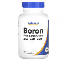Минералы и микроэлементы Nutricost, бор, 3 мг, 240 капсул
