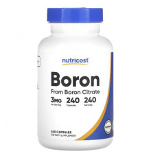Минералы и микроэлементы Nutricost, бор, 3 мг, 240 капсул