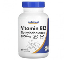 Витамины группы B Nutricost, витамин B12, 1000 мкг, 240 капсул