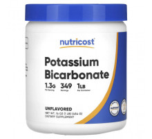Калий Nutricost, бикарбонат калия, без добавок, 454 г (16 унций)