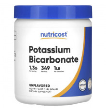 Калий Nutricost, бикарбонат калия, без добавок, 454 г (16 унций)
