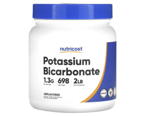 Калий Nutricost, бикарбонат калия, без добавок, 907 г (32 унции) Калий Nutricost, бикарбонат калия, без добавок, 907 г (32 унции)
