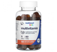 Детское здоровье Nutricost, Kids, мультивитаминные жевательные таблетки, для детей от 4 лет, со вкусом ягодного ассорти, 120 жевательных таблеток