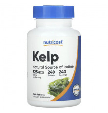 Водоросли Nutricost, Ламинария, 325 мкг, 240 таблеток