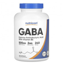 Аминокислоты Nutricost, ГАМК с витамином B6, 500 мг, 240 капсул