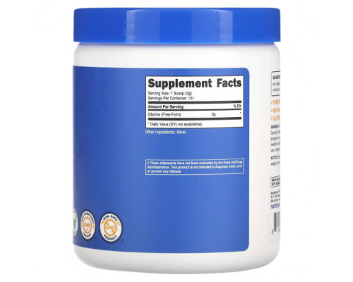Аминокислоты Nutricost, Глицин, без добавок, 454 г (16 унций) Аминокислоты Nutricost, Глицин, без добавок, 454 г (16 унций)