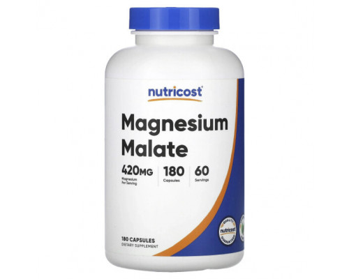 Магний Nutricost, малат магния, 140 мг, 180 капсул Магний Nutricost, малат магния, 140 мг, 180 капсул