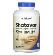 Аюрведа Nutricost, шатавари, 600 мг, 180 капсул