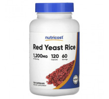 Суперфуды Nutricost, Красный дрожжевой рис, 600 мг, 120 капсул