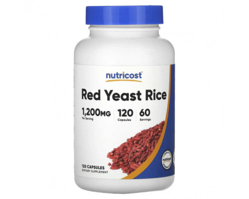 Суперфуды Nutricost, Красный дрожжевой рис, 600 мг, 120 капсул Суперфуды Nutricost, Красный дрожжевой рис, 600 мг, 120 капсул