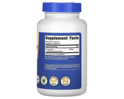 Суперфуды Nutricost, Красный дрожжевой рис, 600 мг, 120 капсул Суперфуды Nutricost, Красный дрожжевой рис, 600 мг, 120 капсул