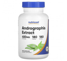 Аюрведа Nutricost, экстракт андрографиса, 450 мг, 180 капсул