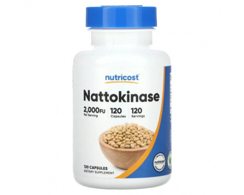 Для пищеварительной системы Nutricost, Наттокиназа, 2000 FU, 120 капсул Для пищеварительной системы Nutricost, Наттокиназа, 2000 FU, 120 капсул