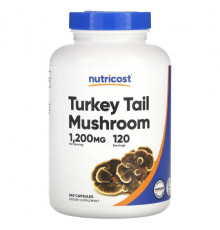 Грибы Turkey Tail Mushroom, 1,200 mg, 240 Capsules (600 mg per Capsule)