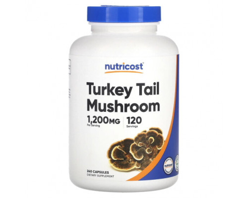 Грибы Turkey Tail Mushroom, 1,200 mg, 240 Capsules (600 mg per Capsule) Грибы Turkey Tail Mushroom, 1,200 mg, 240 Capsules (600 mg per Capsule)