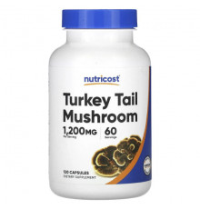 Грибы Turkey Tail Mushroom, 1,200 mg, 120 Capsules (600 mg per Capsule)