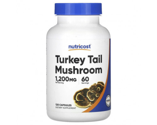 Грибы Turkey Tail Mushroom, 1,200 mg, 120 Capsules (600 mg per Capsule) Грибы Turkey Tail Mushroom, 1,200 mg, 120 Capsules (600 mg per Capsule)