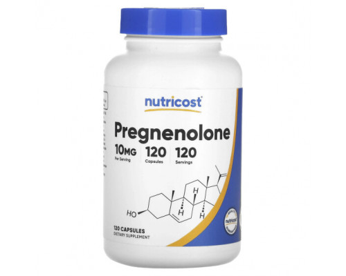 Аминокислоты Nutricost, прегненолон, 10 мг, 120 капсул Аминокислоты Nutricost, прегненолон, 10 мг, 120 капсул