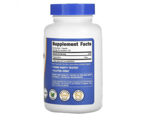 Аминокислоты Nutricost, прегненолон, 10 мг, 120 капсул Аминокислоты Nutricost, прегненолон, 10 мг, 120 капсул