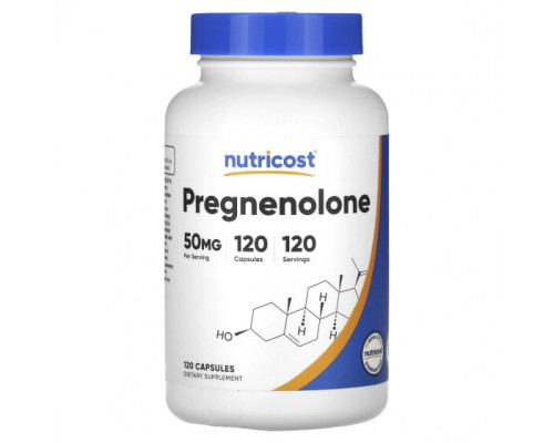 Аминокислоты Nutricost, прегненолон, 50 мг, 120 капсул Аминокислоты Nutricost, прегненолон, 50 мг, 120 капсул