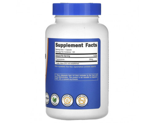 Аминокислоты Nutricost, прегненолон, 50 мг, 120 капсул Аминокислоты Nutricost, прегненолон, 50 мг, 120 капсул