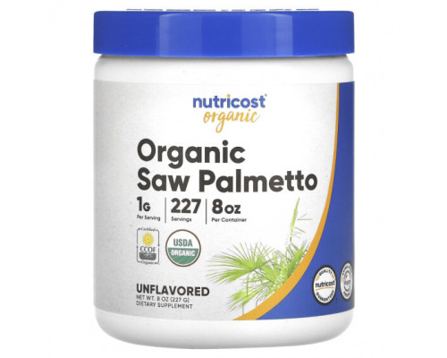 Мужское здоровье Nutricost, органическая сереноя, без добавок, 227 г (8 унций) Мужское здоровье Nutricost, органическая сереноя, без добавок, 227 г (8 унций)