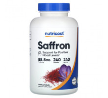Имбирь и куркума Nutricost, Шафран, 88,5 мг, 240 капсул