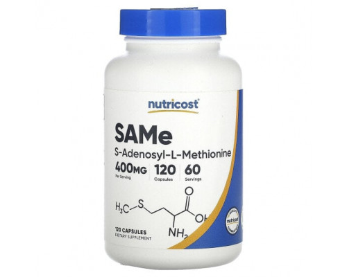 Для мышц и суставов Nutricost, SAMe, 200 мг, 120 капсул Для мышц и суставов Nutricost, SAMe, 200 мг, 120 капсул