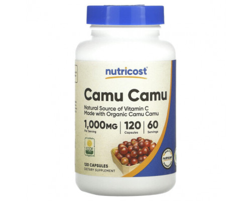 Суперфуды Nutricost, каму-каму, 500 мг, 120 капсул Суперфуды Nutricost, каму-каму, 500 мг, 120 капсул