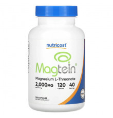 Магний Nutricost, Magtein, 666 мг, 120 капсул