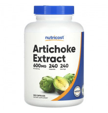 Зелень и зеленые овощи Nutricost, Экстракт артишока, 600 мг, 240 капсул