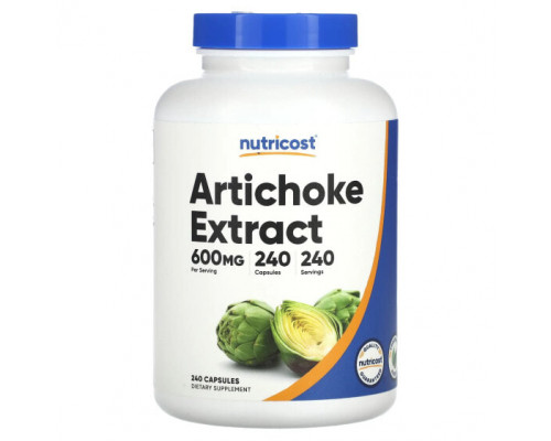 Зелень и зеленые овощи Nutricost, Экстракт артишока, 600 мг, 240 капсул Зелень и зеленые овощи Nutricost, Экстракт артишока, 600 мг, 240 капсул