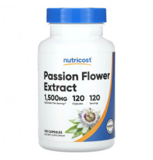Растительные экстракты и настойки Nutricost, Экстракт пассифлоры, 1500 мг, 120 капсул
