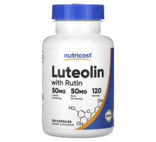 Улучшение памяти и работы мозга Nutricost, лютеолин с рутином, 50 мг, 120 капсул
