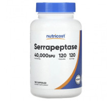 Пищеварительные ферменты Nutricost, серрапептаза, 40 000 SPU, 120 капсул