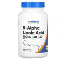 Антиоксиданты Nutricost, R-альфа-липоевая кислота, 100 мг, 120 капсул
