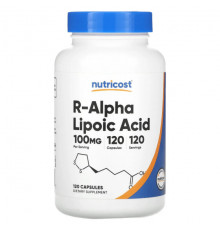 Антиоксиданты Nutricost, R-альфа-липоевая кислота, 100 мг, 120 капсул