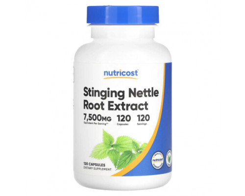 Зелень и зеленые овощи Nutricost, Экстракт корня крапивы двудомной, 7500 мг, 120 капсул Зелень и зеленые овощи Nutricost, Экстракт корня крапивы двудомной, 7500 мг, 120 капсул